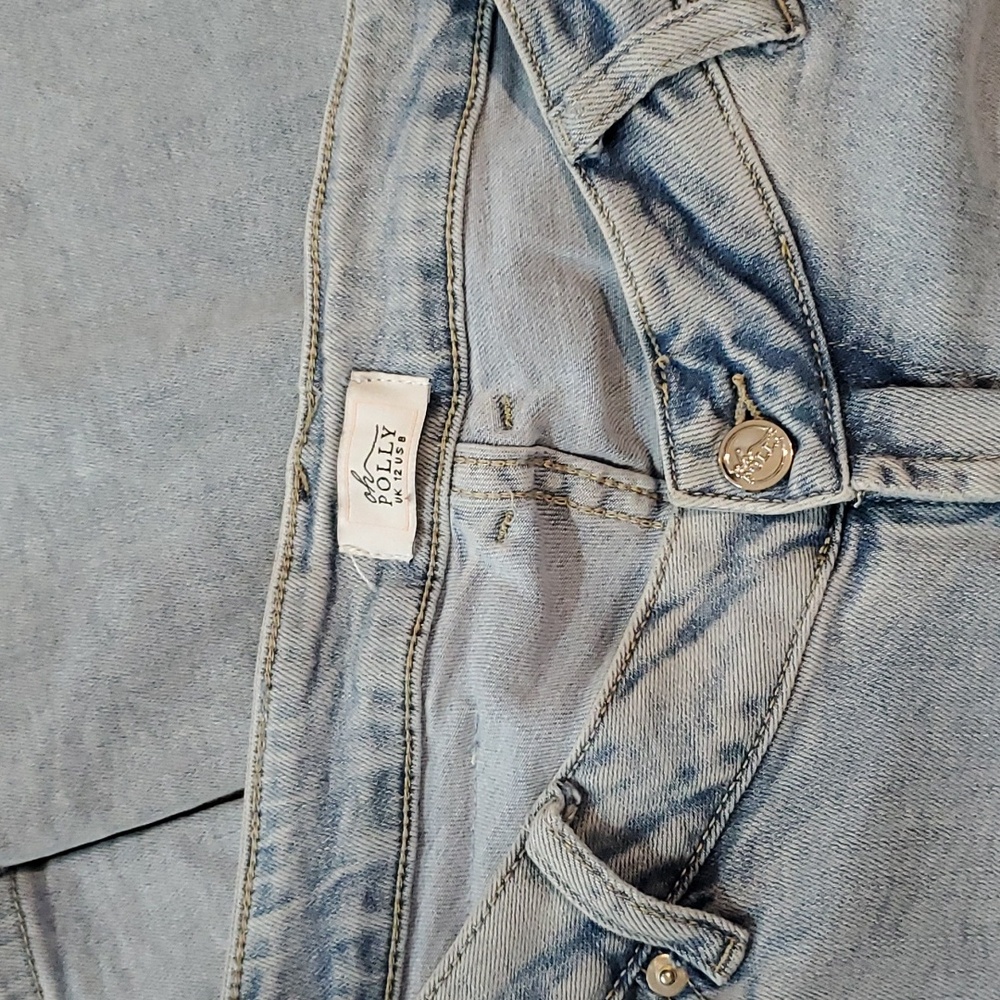 OH POLLY light wash denim jeans (bootleg with slit)